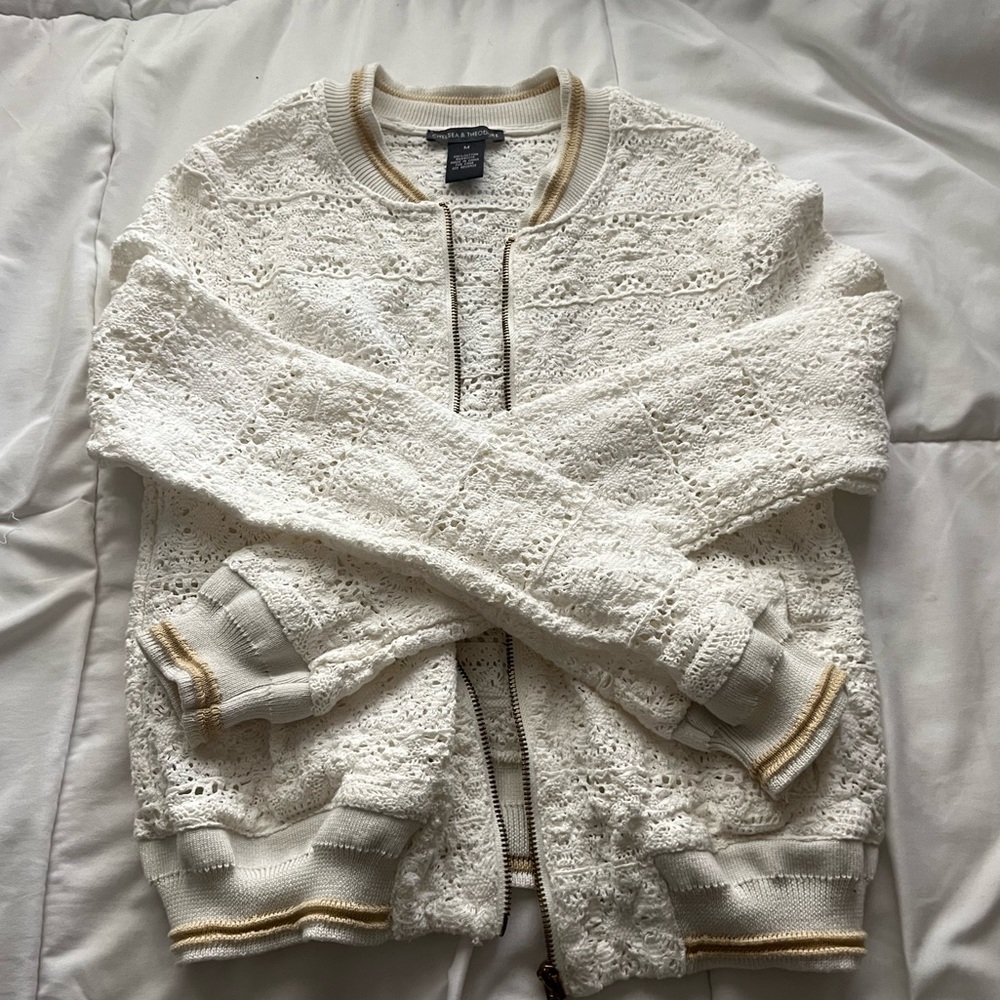 Chelsea & Theodore Crochet Zip Up